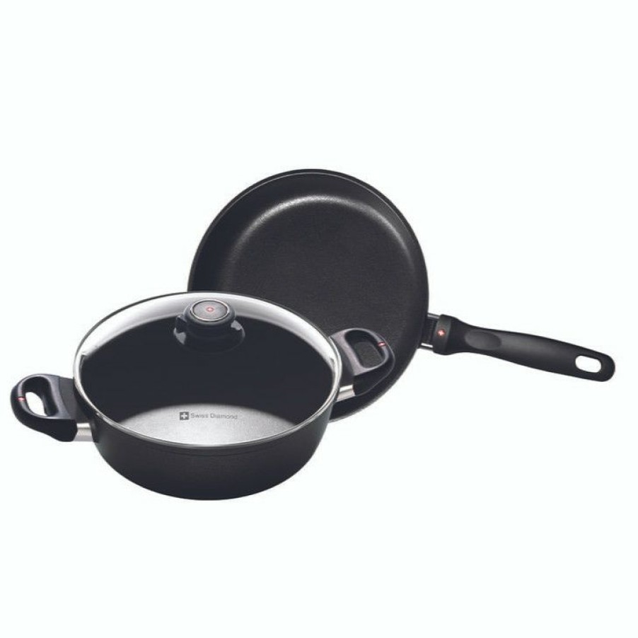 Quick Delivery Swiss Diamond Xd Nonstick Fry Pan And Casserole Set Clearance