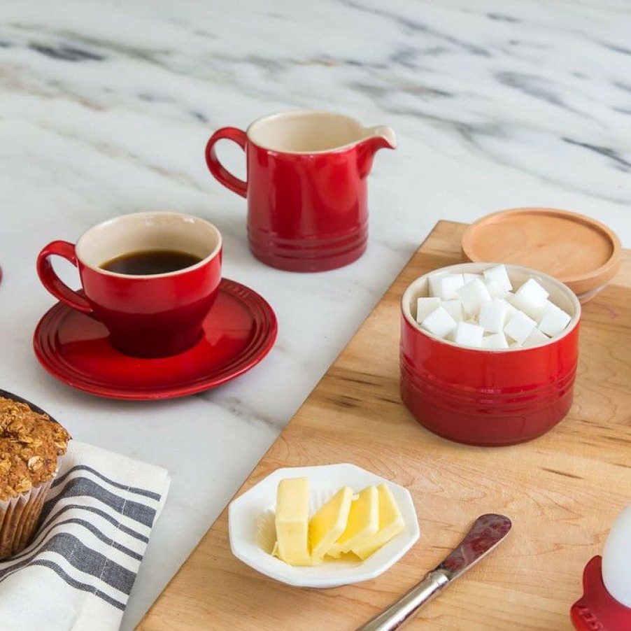 Typical Style Le Creuset Cream And Sugar Set In Cerise Clearance