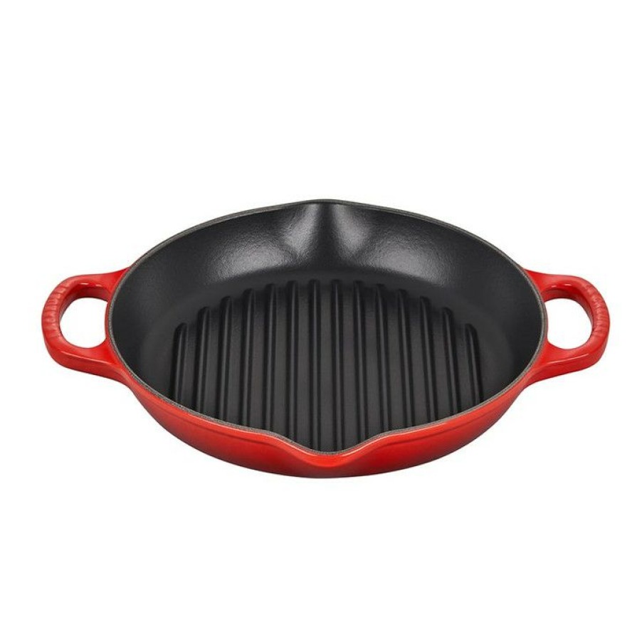 Exquisite Gifts Le Creuset Cast Iron Signature Deep Round Grill In Cerise New