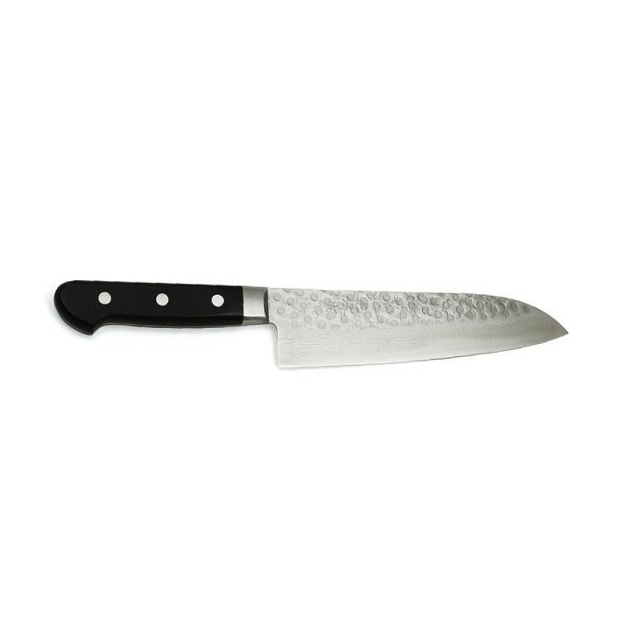 Quality Guarantee Kikuichi Elite Warikomi Damascus Tsuchime Santoku Knife Clearance