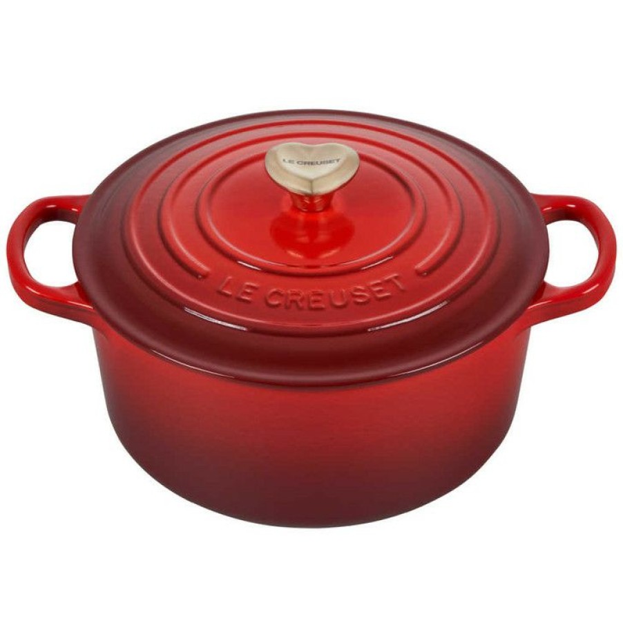 Cheaper Le Creuset Round Dutch Oven With Heart Knob Clearance